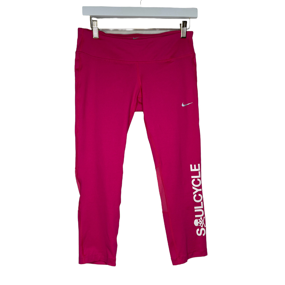 Nike x SoulCycle Hot Pink Cropped Leggings Dri-Fit Size medium